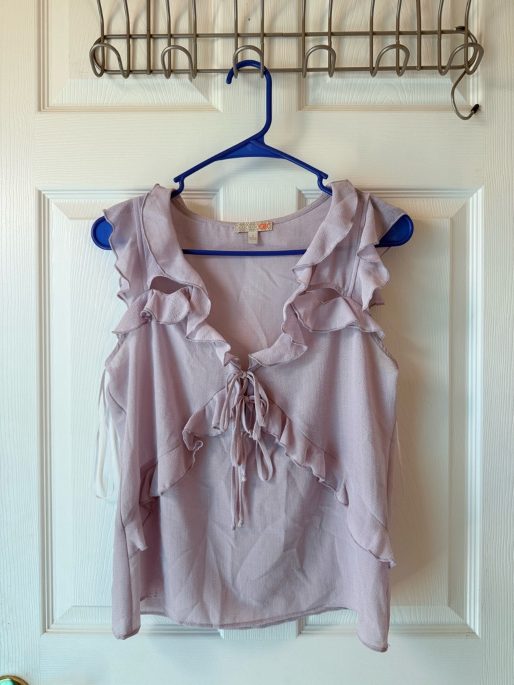 Ruffled Tie-Front Mauve Women's Camisole